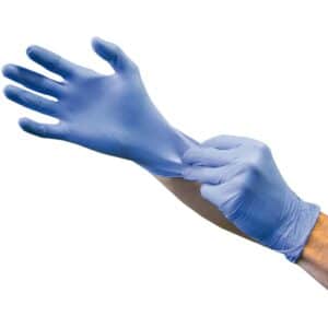 Gants en nitrile MEDEVA bleu et non poudrés et non stériles