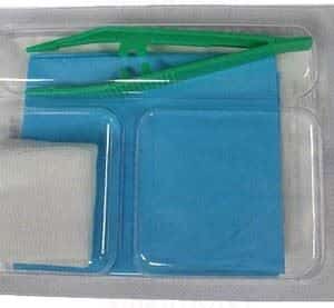 Infipost Set à pansements et de soins: 5 compresses, 1 pince, 1 champ